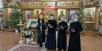 Успенский собор города Козельска посетили колядовщики из города Калуги - Козельская епархия